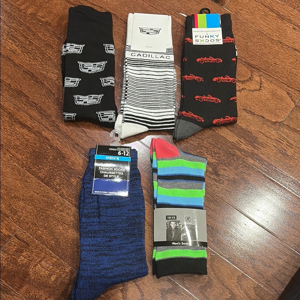 Cadillac and Funky Socks & other brands Men's Sock Collection
